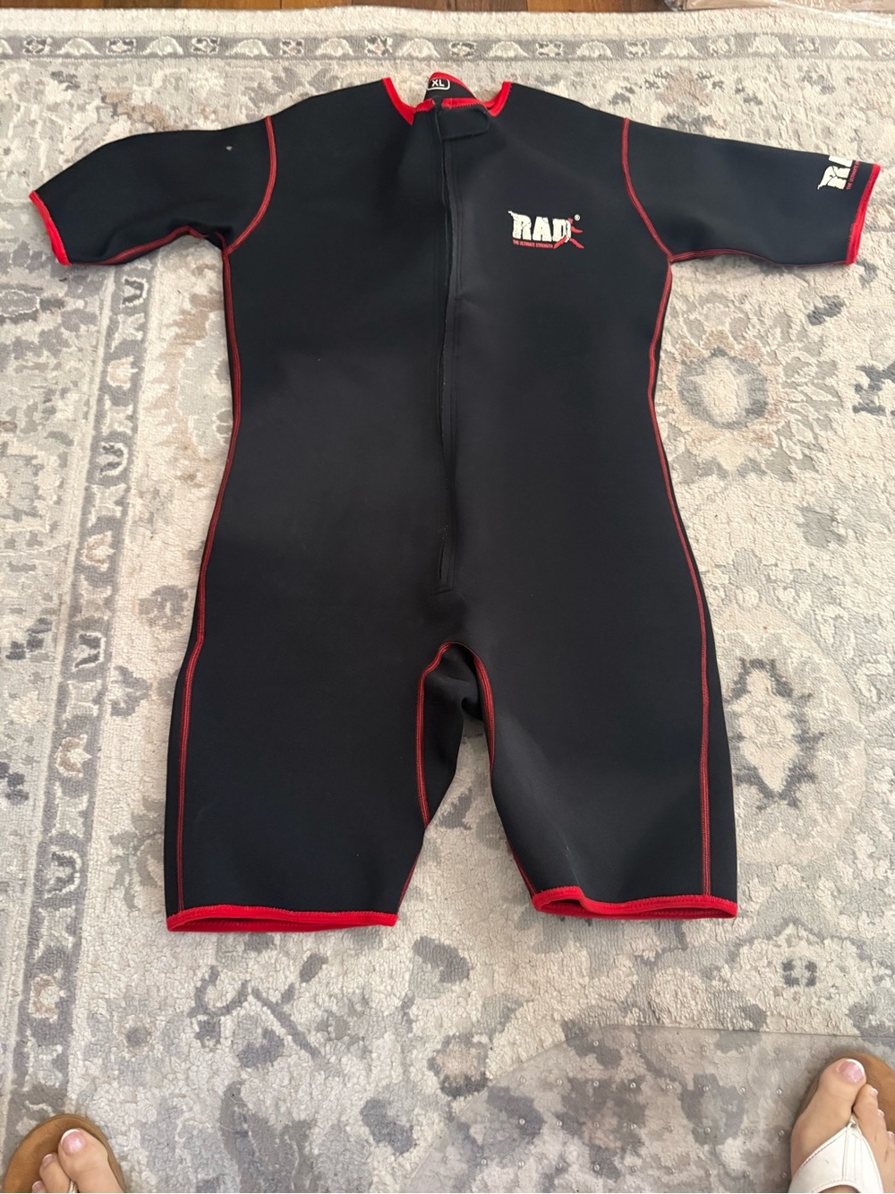 Men’s Black & Red Short Wetsuit - Quick Zip One Piece